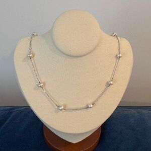 Rci 14k white‎ gold pearl dainty necklace